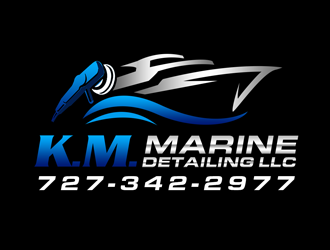 K.M. Marine Detailing LLC logo design by kunejo