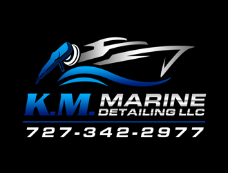 K.M. Marine Detailing LLC logo design by kunejo