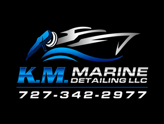 K.M. Marine Detailing LLC logo design by kunejo