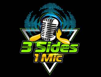 3 Sides 1 Mic OR Three Sides One Mic logo design by DreamLogoDesign