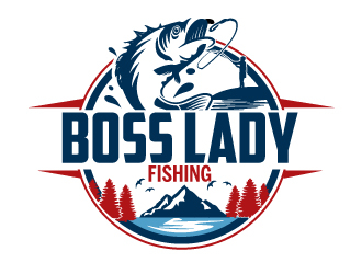 Boss Lady Fishing logo design by ElonStark