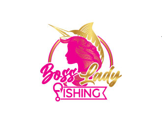 Boss Lady Fishing logo design by Godvibes