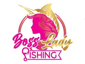 Boss Lady Fishing logo design by Godvibes