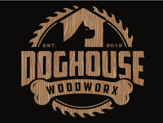 Doghouse Woodworx logo design by REDCROW