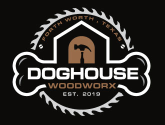 Doghouse Woodworx logo design by REDCROW