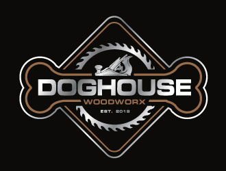 Doghouse Woodworx logo design by REDCROW
