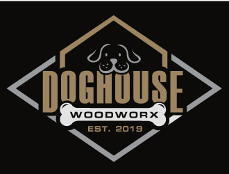 Doghouse Woodworx logo design by REDCROW