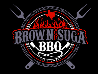 Brown Suga BBQ logo design by DreamLogoDesign
