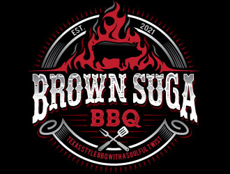 Brown Suga BBQ logo design by REDCROW
