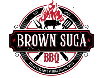 Brown Suga BBQ logo design by REDCROW
