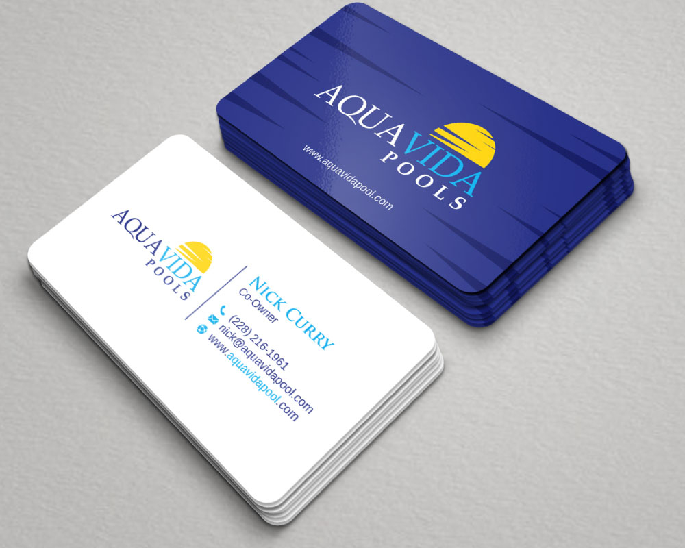 AquaVida Pools logo design by Boomstudioz