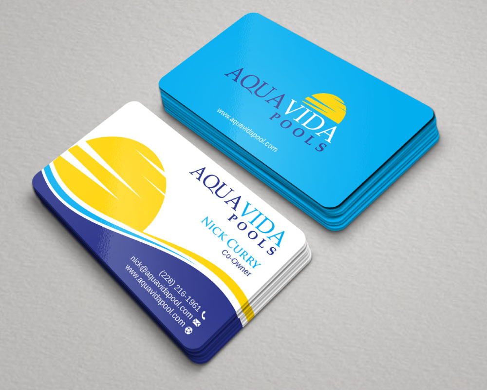 AquaVida Pools logo design by Boomstudioz