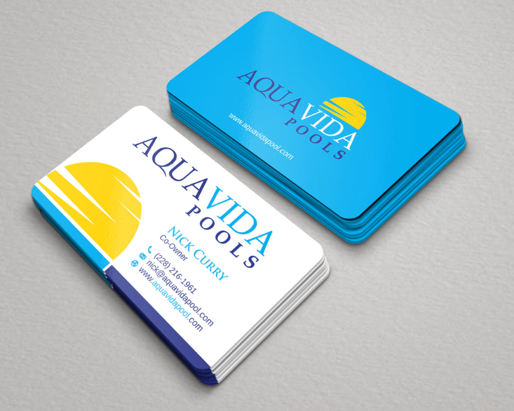 AquaVida Pools logo design by Boomstudioz