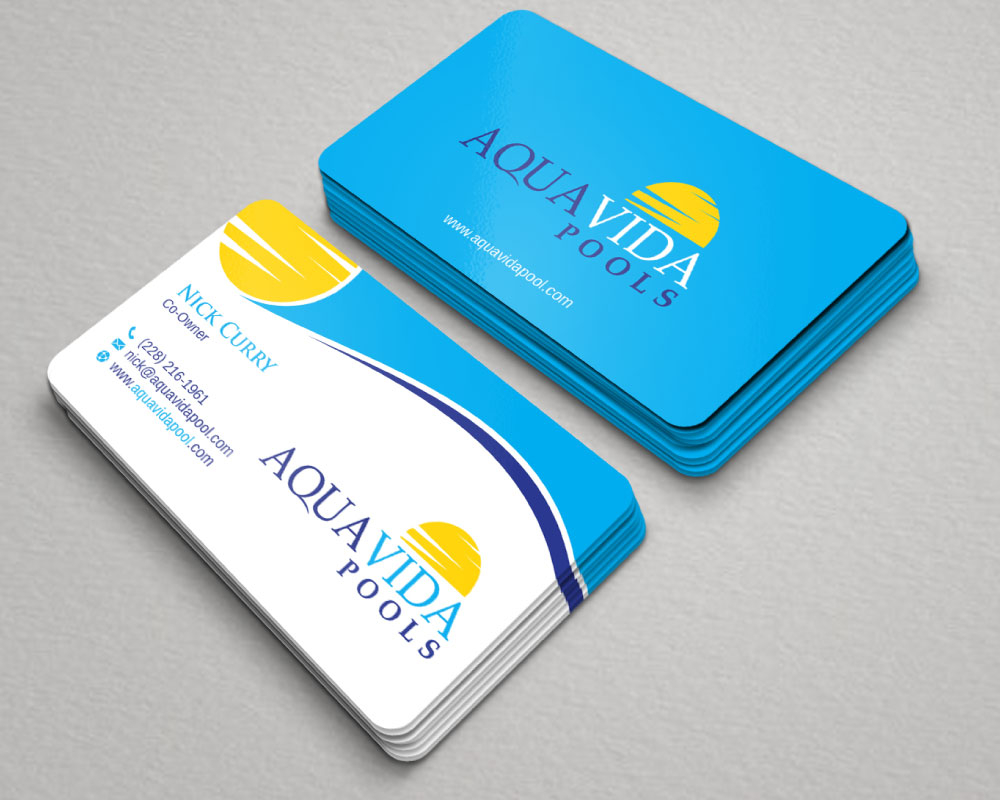 AquaVida Pools logo design by Boomstudioz