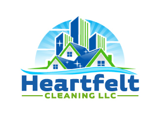 Heartfelt Cleaning LLC logo design by ElonStark