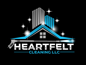 Heartfelt Cleaning LLC logo design by ElonStark