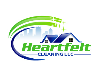 Heartfelt Cleaning LLC logo design by ElonStark