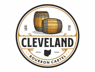 The Cleveland Bourbon Cartel logo design by Mardhi