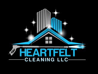 Heartfelt Cleaning LLC logo design by ElonStark