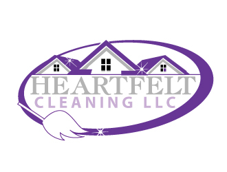 Heartfelt Cleaning LLC logo design by webmall