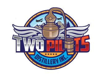 Two Pilots Distillery Inc.  logo design by Godvibes