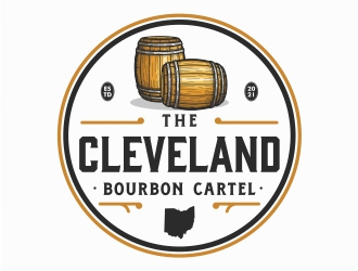 The Cleveland Bourbon Cartel logo design by Mardhi
