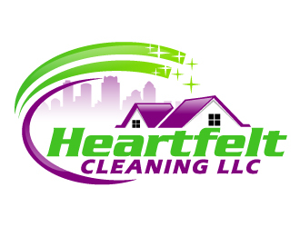 Heartfelt Cleaning LLC logo design by ElonStark