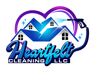 Heartfelt Cleaning LLC logo design by 3Dlogos
