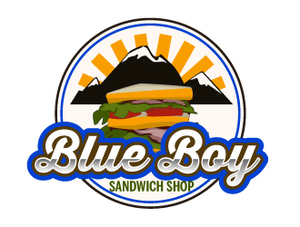 Blue Boy Sandwich Shop logo design by ElonStark