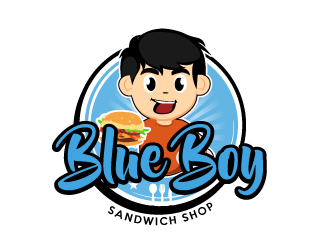 Blue Boy Sandwich Shop logo design by ElonStark