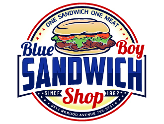 Blue Boy Sandwich Shop logo design by LucidSketch