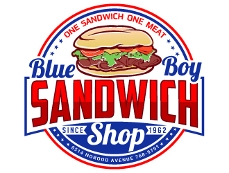 Blue Boy Sandwich Shop logo design by LucidSketch