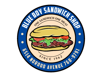 Blue Boy Sandwich Shop logo design by LucidSketch
