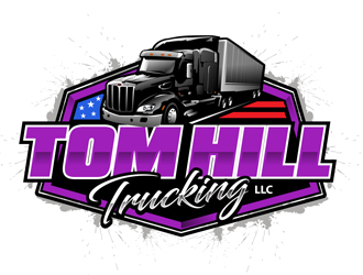 TOM HILL TRUCKING  LLC logo design by DreamLogoDesign