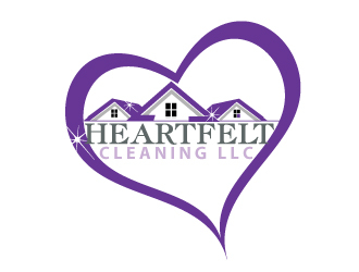 Heartfelt Cleaning LLC logo design by webmall