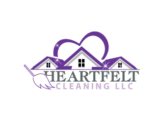 Heartfelt Cleaning LLC logo design by webmall