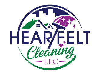 Heartfelt Cleaning LLC logo design by invento