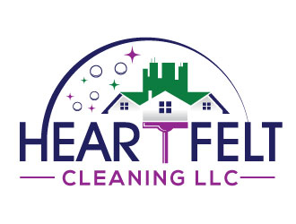 Heartfelt Cleaning LLC logo design by invento