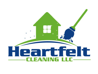 Heartfelt Cleaning LLC logo design by ElonStark