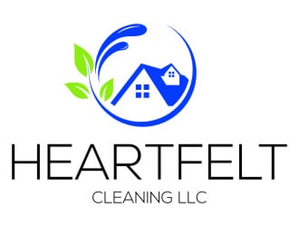 Heartfelt Cleaning LLC logo design by jetzu