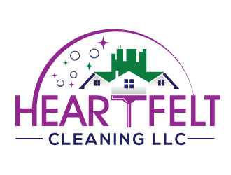 Heartfelt Cleaning LLC logo design by invento