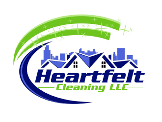 Heartfelt Cleaning LLC logo design by ElonStark