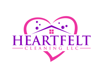 Heartfelt Cleaning LLC logo design by ingepro