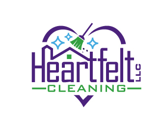 Heartfelt Cleaning LLC logo design by Foxcody