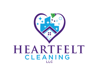 Heartfelt Cleaning LLC logo design by Foxcody