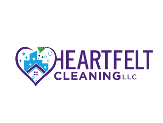 Heartfelt Cleaning LLC logo design by Foxcody