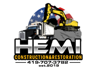 Hemi construction&restoration logo design by ElonStark
