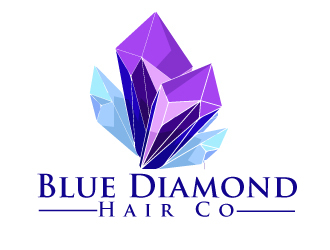 Blue Diamond Hair Co logo design by ElonStark