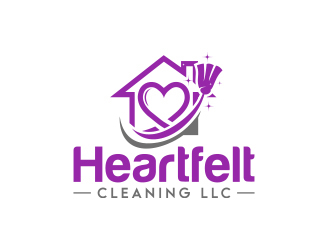 Heartfelt Cleaning LLC logo design by MarkindDesign