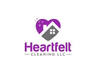 Heartfelt Cleaning LLC logo design by MarkindDesign